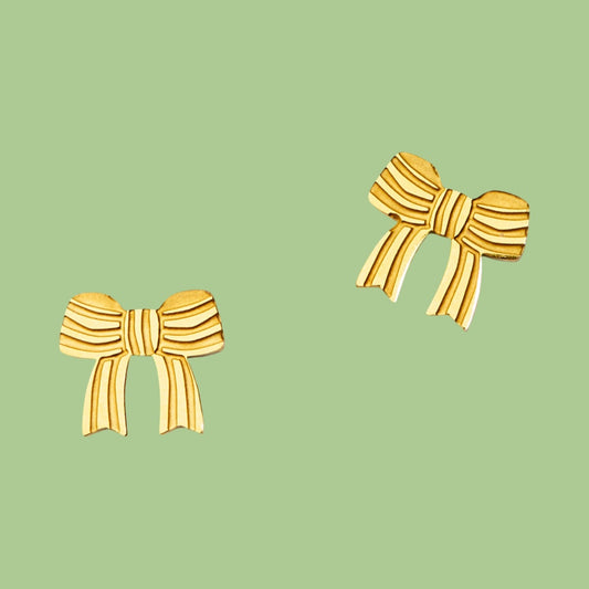 Martha Jean Bow Studs - Gold
