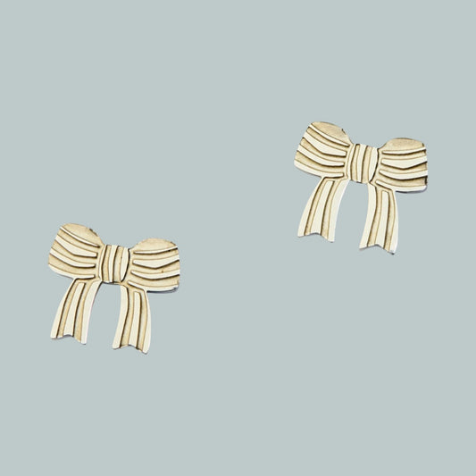 Martha Jean Bow Studs - Silver