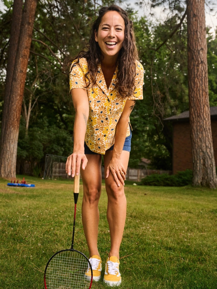Mata Traders Camp Shirt - Yellow Floral