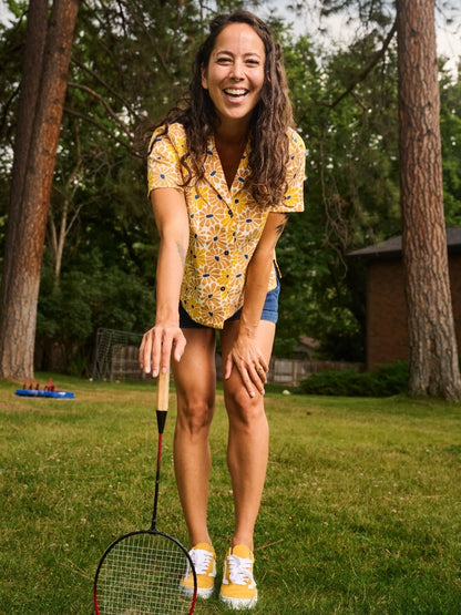 Mata Traders Camp Shirt - Yellow Floral
