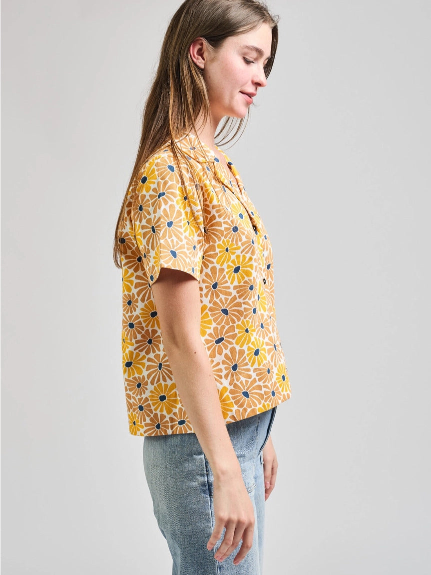 Mata Traders Camp Shirt - Yellow Floral