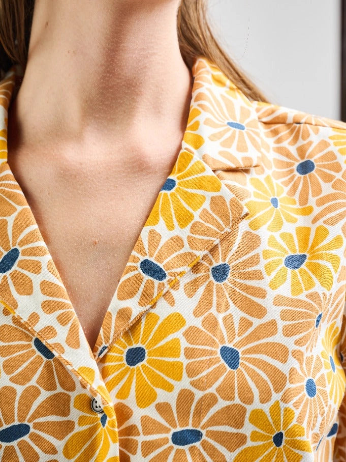 Mata Traders Camp Shirt - Yellow Floral