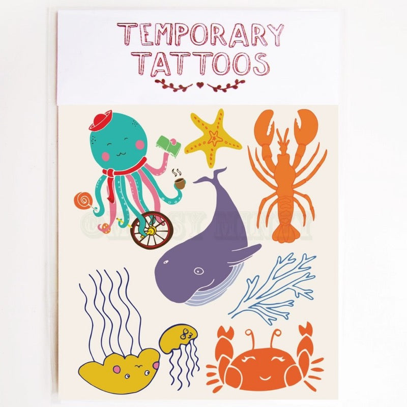Missy Minzy Sea Creatures Temporary Tattoos