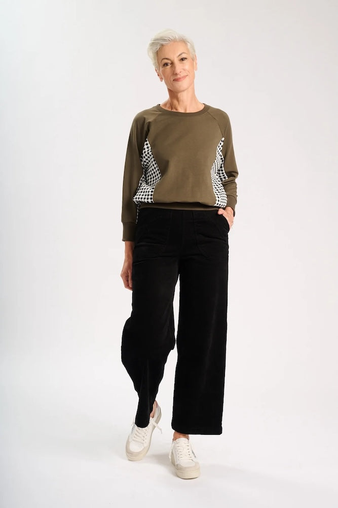 Olga de Polga Peggy Sue Velvet Corduroy Pants - Black