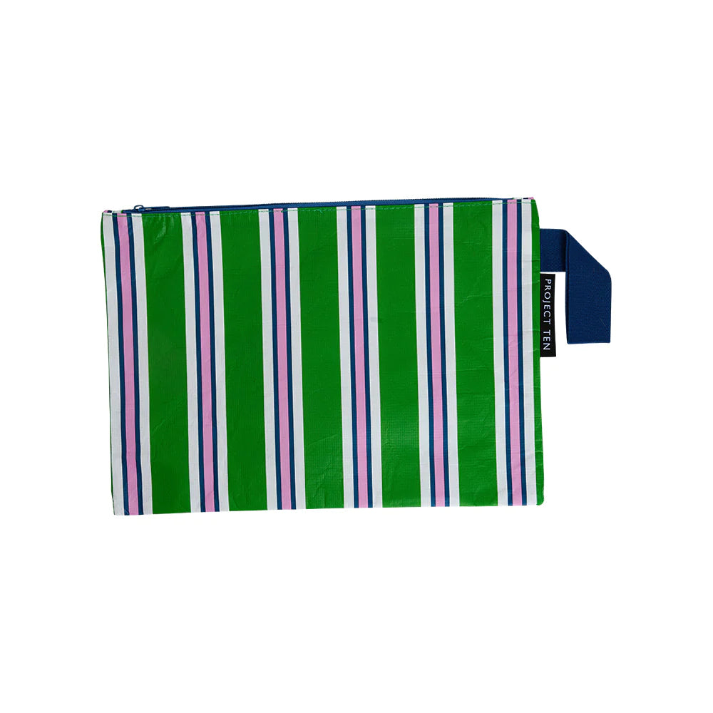 Project Ten Cabana Stripe Zip Pouch