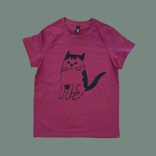 Ruck Rover Femme Fit Maude the Cat Tee - Berry