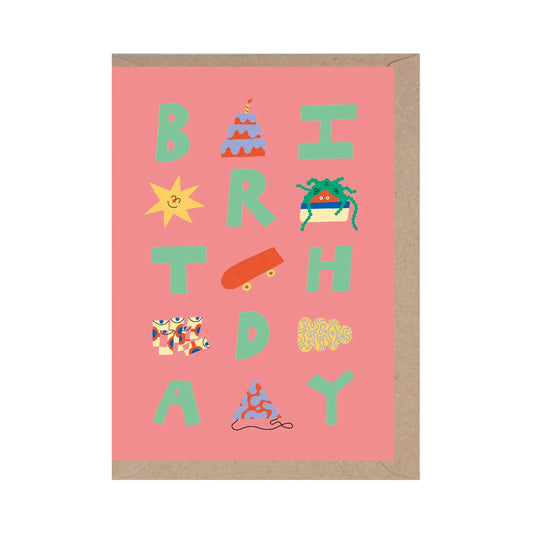 Rumble Cards B-I-R-T-H-D-A-Y Birthday Card