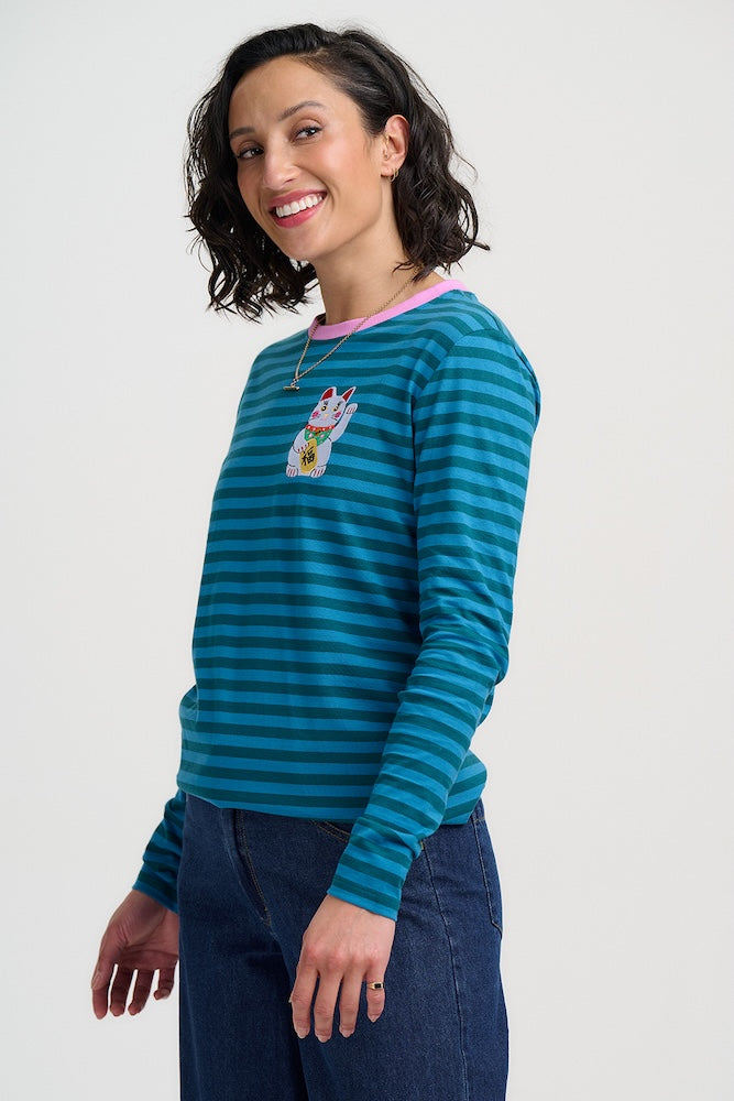 Sugarhill Brighton Brunswick Long Sleeve Tee - Lucky Cat