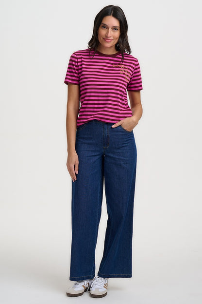 Sugarhill Brighton Maggie Tee - Striped Leopard