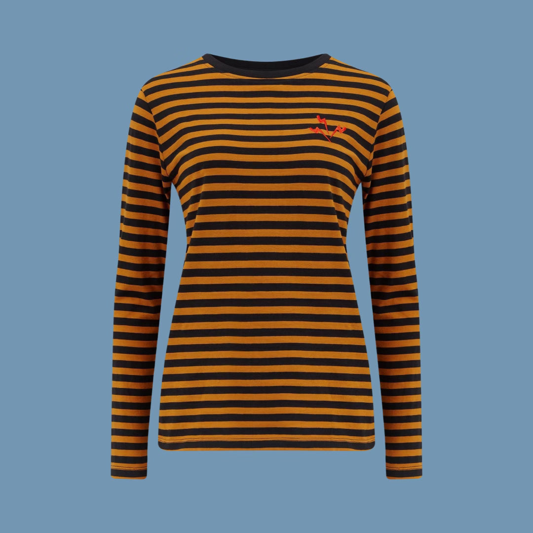 Sugarhill Brighton Brunswick Stripe Top with Embroidered Lightning Bolts
