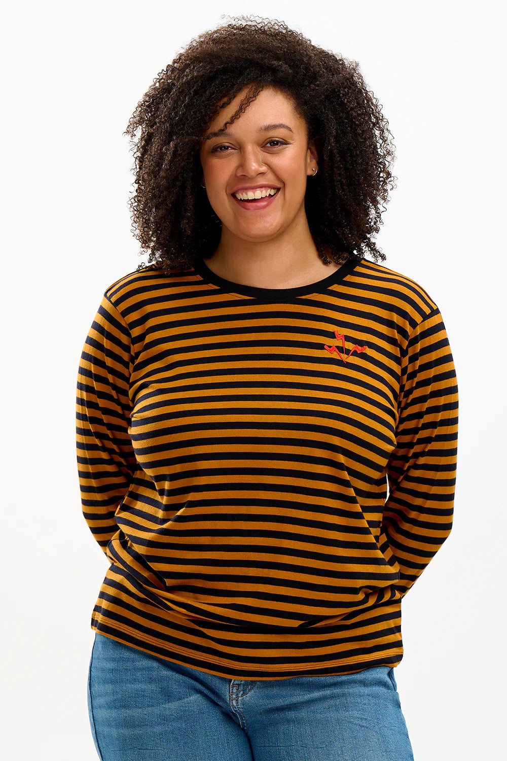Sugarhill Brighton Brunswick Stripe Top with Embroidered Lightning Bolts