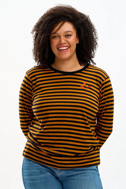 Sugarhill Brighton Brunswick Stripe Top with Embroidered Lightning Bolts