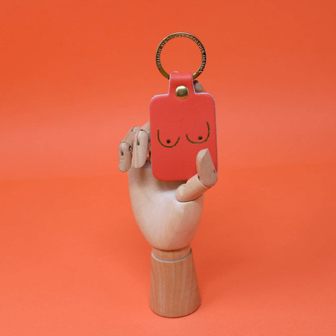 Ark Boobs Key Fob - Coral