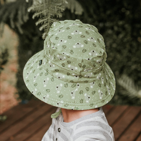 Back view of Bedhead Koala Bucket Hat worn by child