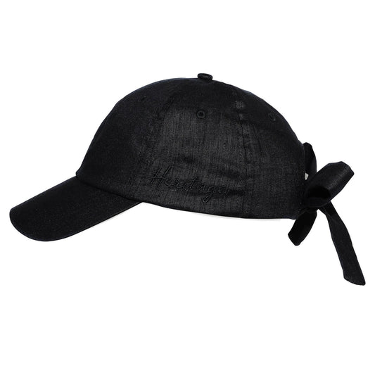 Bedhead Heritage Adult Linen Bow Tie Cap - Ebony