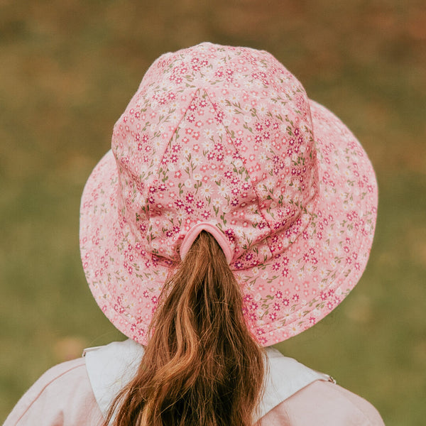 Back view of Bedhead Bridgette Bucket Hat worn by a young model