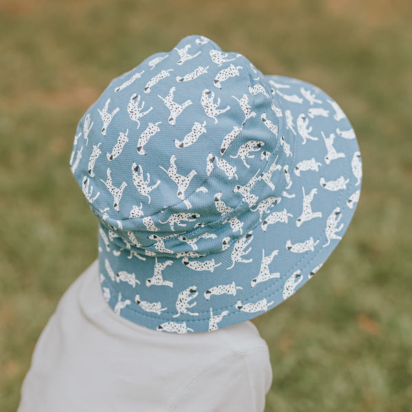 Back view of Bedhead Dalmatian Bucket Hat worn by young model