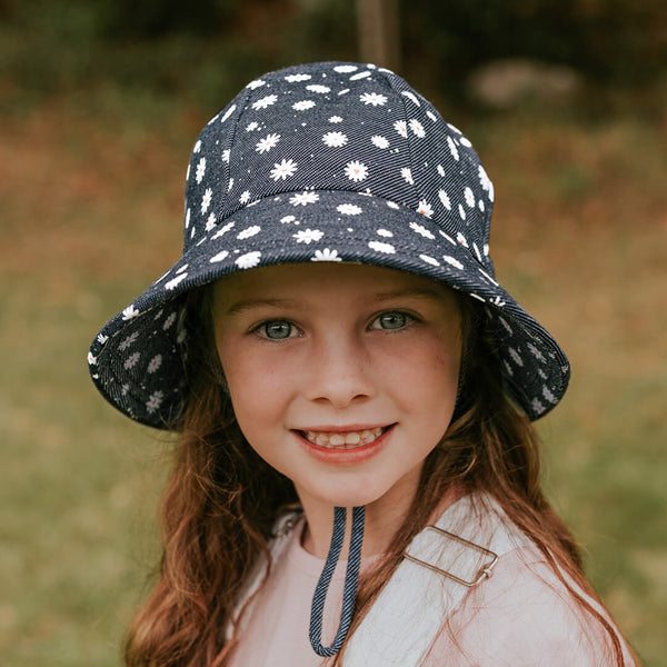 Front view of Bedhead Dani Bucket Hat worn by young model