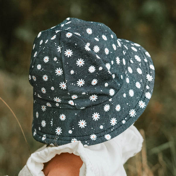 Back view of Bedhead Dani Bucket Hat for 1-2 years worn by a young model