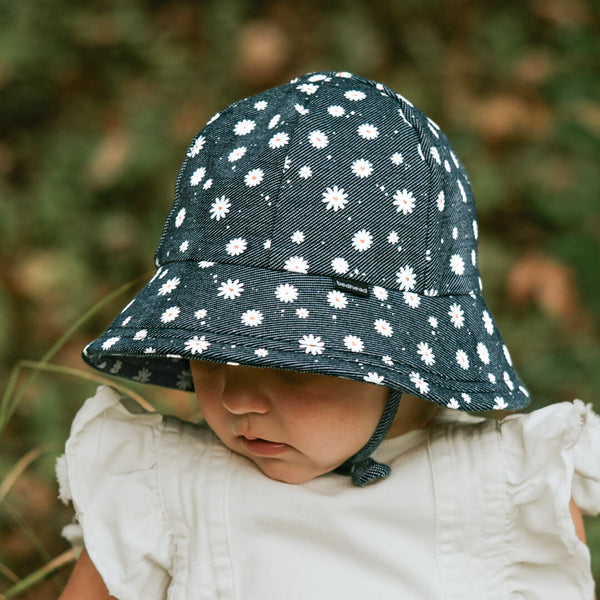 Side view of Bedhead Dani Bucket Hat for 1-2 years worn by a young model