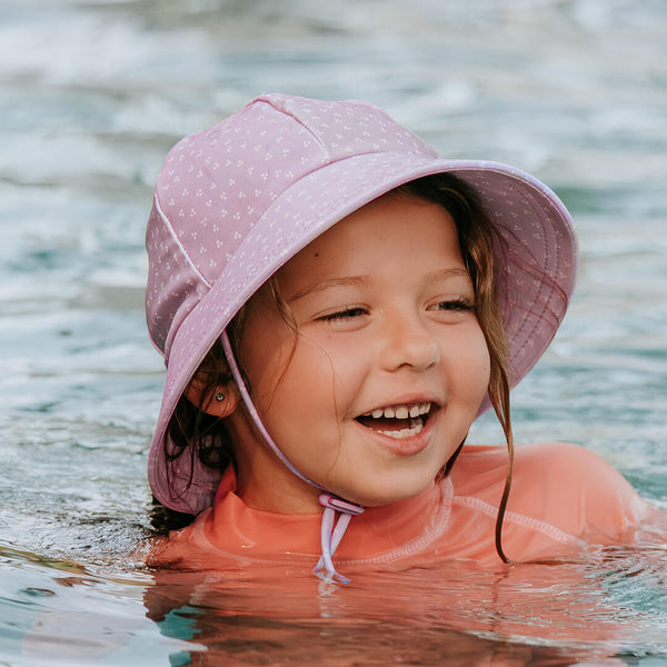 Bedhead Lila Swim Bucket Hat on young model