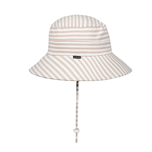 Side of Bedhead Natural Stripe Bucket Hat