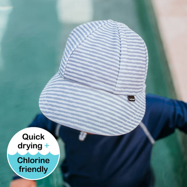 Bedhead Stevie Stripe Swim Legionnaire Hat worn by young model