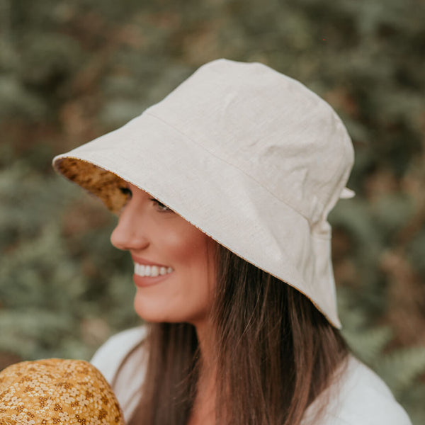 Bedhead Vacationer Reversible Adult Sun Hat - Farah / Flax