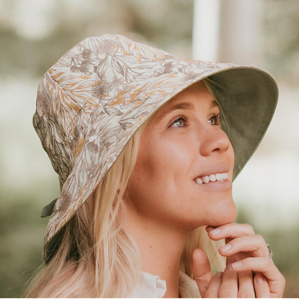 Bedhead Vacationer Reversible Adult Sun Hat - Mallee / Moss