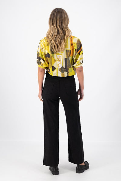 Olga de Polga Peggy Lino Long Pants - Black Linen