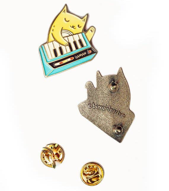 Boygirlparty Keyboard Cat Pin - Blue