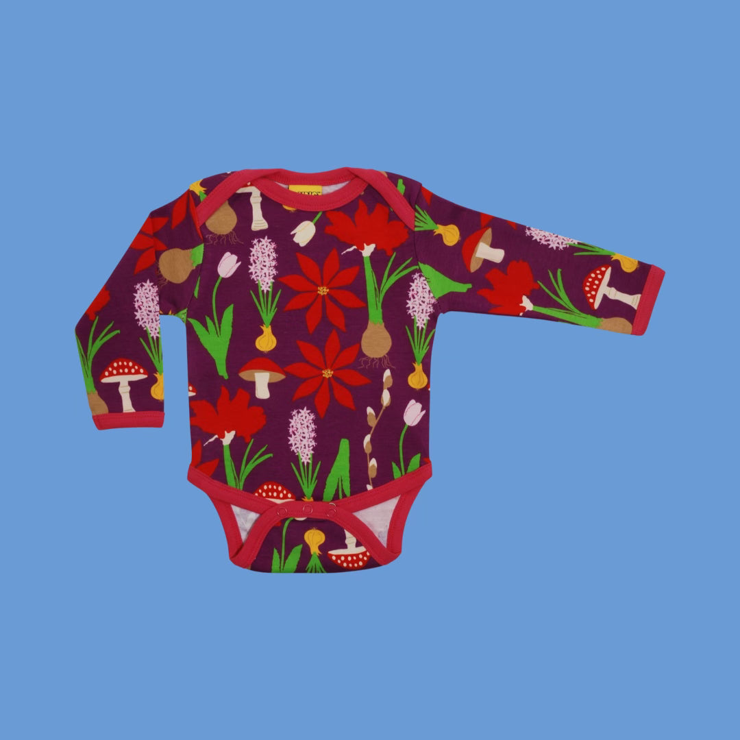 Duns Winter Flowers Long Sleeve Bodysuit