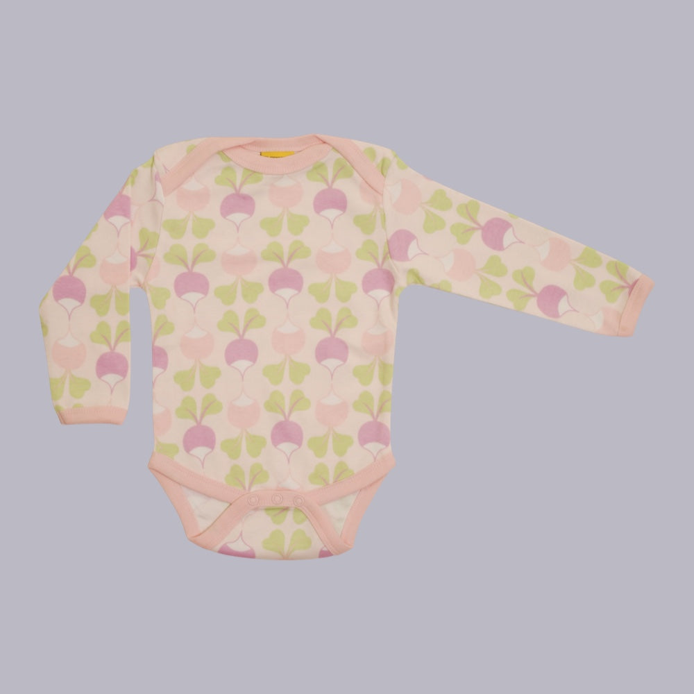 Duns Petal Pink Big Radish Long Sleeve Bodysuit