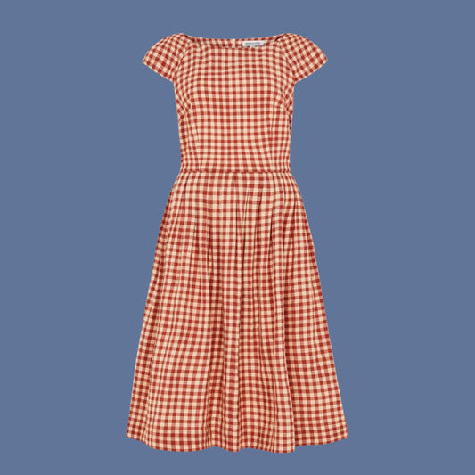 Emily & Fin Claudia Amber Check Dress - LARGE