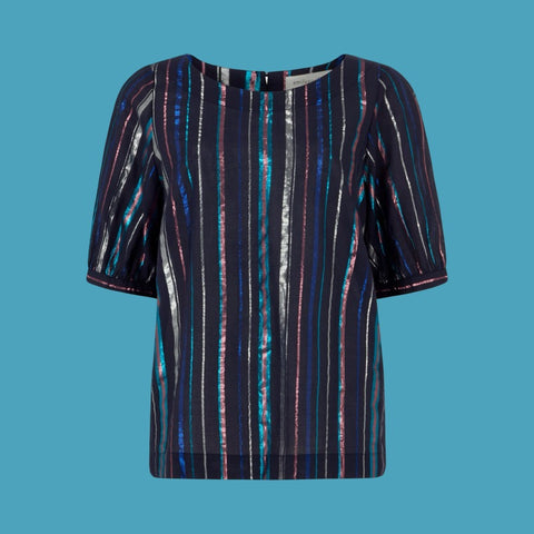 Emily & Fin Georgia Fiesta Lurex Stripe Top