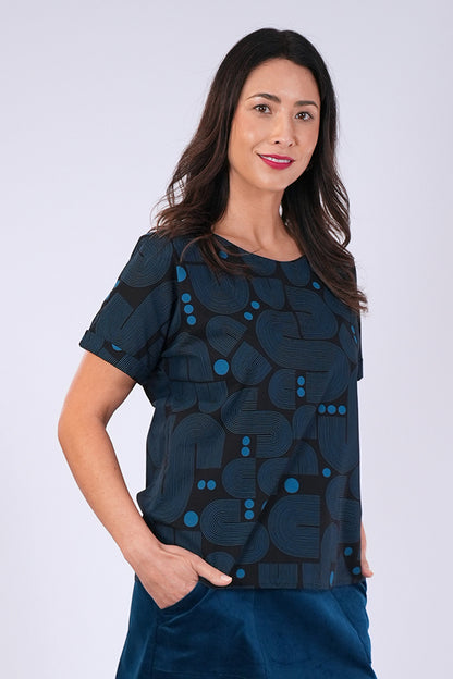 Essaye Bella Bauhaus Top - Black/Blue