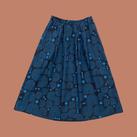 Essaye Isabel Bauhaus Skirt in Black/Blue