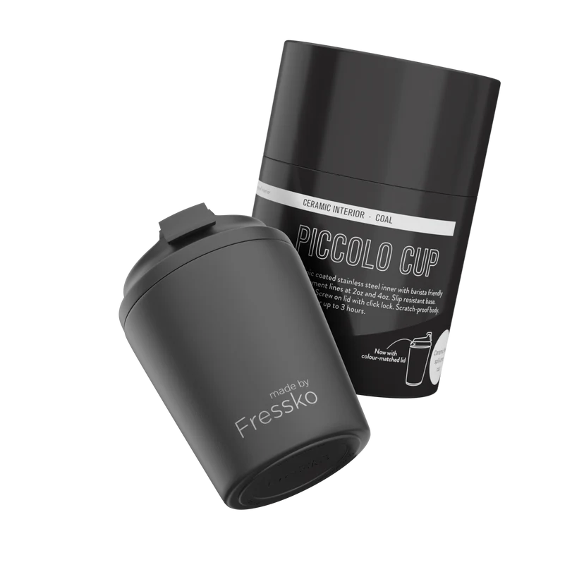 Fressko Ceramic Interior Piccolo Reusable Coffee Cup with Hang Loop - 4oz
