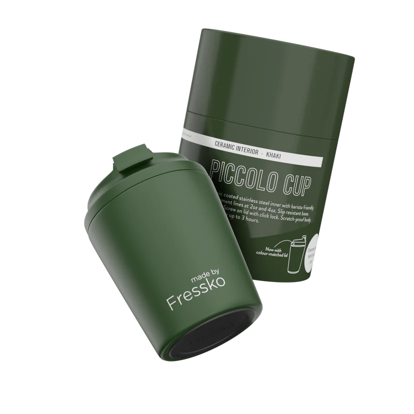 Fressko Ceramic Interior Piccolo Reusable Coffee Cup with Hang Loop - 4oz