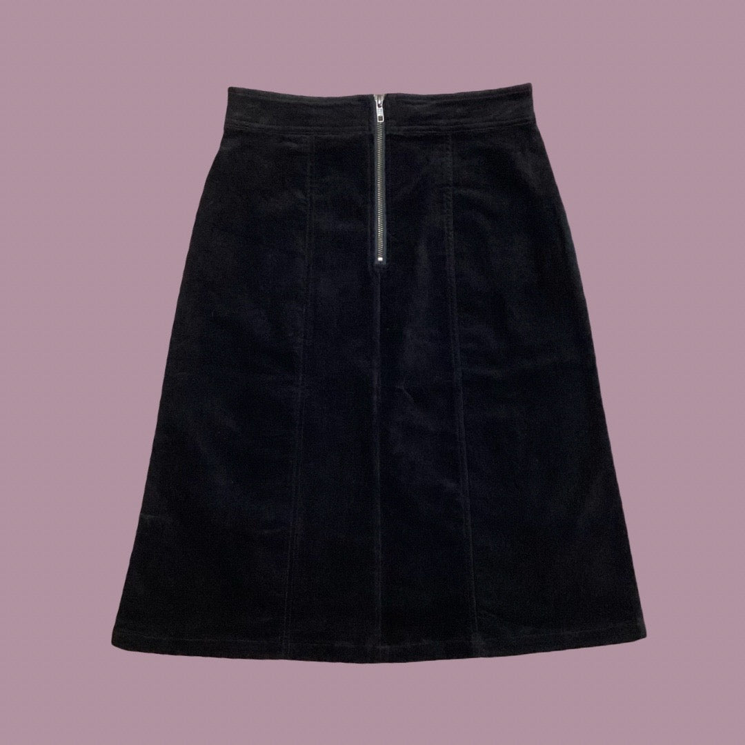 Frock Me Out A-Line Velvet Skirt - Black