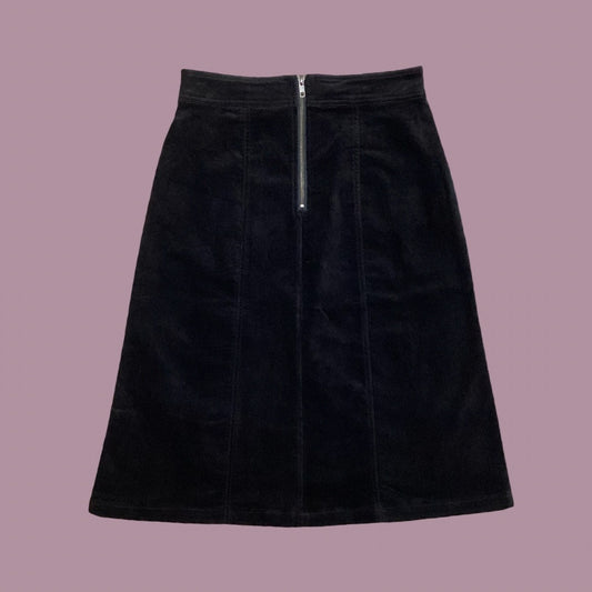Frock Me Out A-Line Velvet Skirt - Black