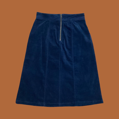 Frock Me Out A-Line Velvet Skirt - Petrol Blue