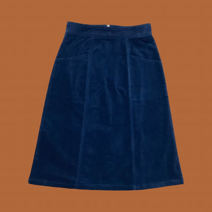 Frock Me Out A-Line Velvet Skirt - Petrol Blue