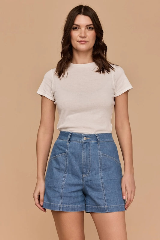 Frock Me Out Denim High Waisted Shorts - Vintage Wash