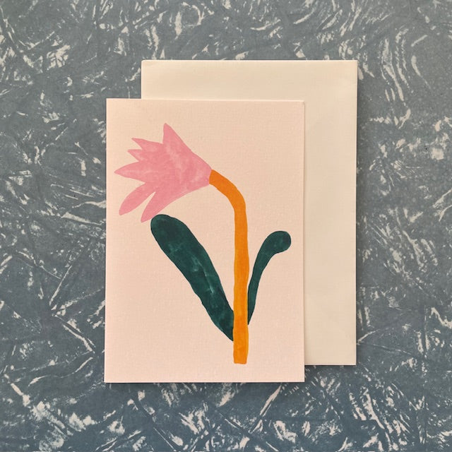 Giant Pansy Pink Tulip Card