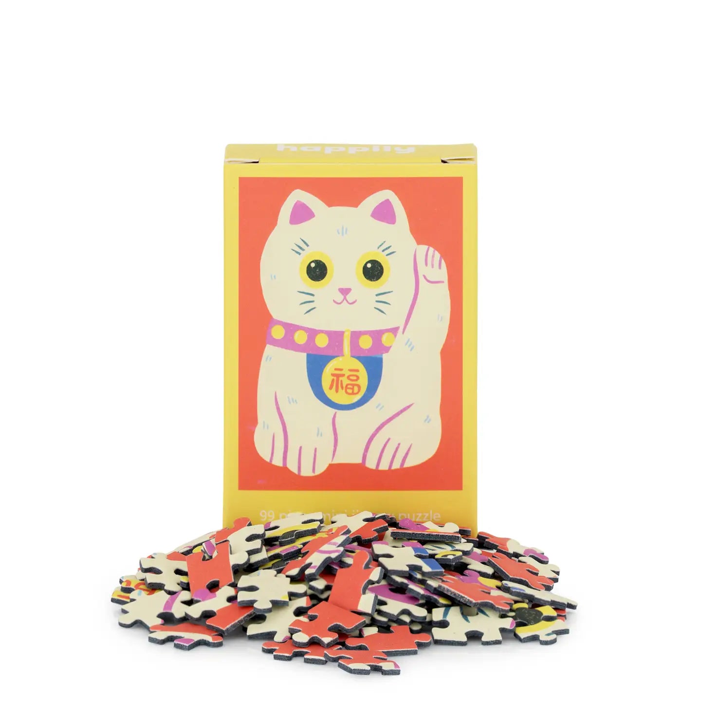 Happily Puzzles Lucky Cat 99 Piece Mini Jigsaw Puzzle