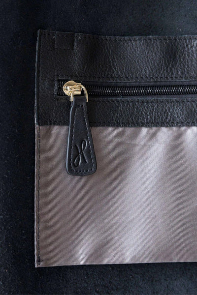 Detail of Hoopla Small Zip Up Tote in Black