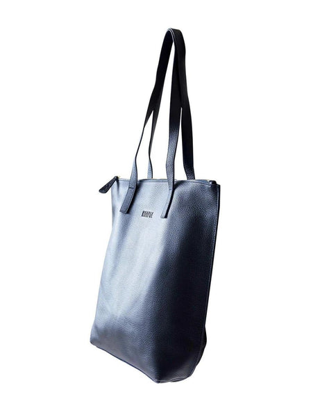 Side View of Hoopla Small Zip Up Tote in Navy