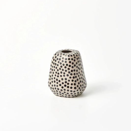 Jones & Co Medium Facet Vase - Black Sprinkle
