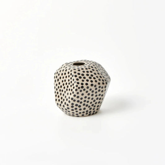 Jones & Co Small Facet Vase - Black Sprinkle